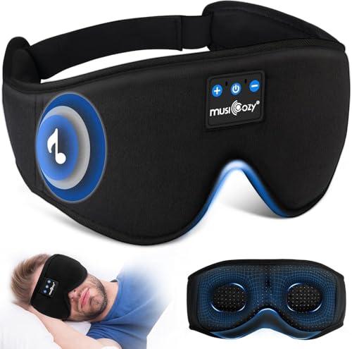 MUSICOZY Sleep Headphones, Bluetooth 5.4 Sleep Mask Headband Headphones Sleeping Eye Mask, Wireless Music Earbuds Earphones with HD Stereo Speakers for Side Sleepers, Cool Gadgets Unique Gift