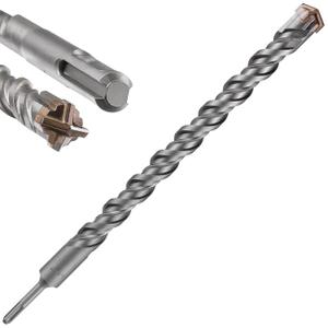 Concrete Drill Bit lengthening 1pcs 1-1/4" X 18"-16" Cross-Type Double Thread Carbide Material Suitable for Concrete, Brick, Cement Walls, Stone, Extra Long Hammer Drill Bits for Concrete