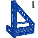 3D Multi-Angle Aluminum Alloy Woodworking Square Ruler, 22.5-90 Degree Protractor, High Precision Miter Triangle Ruler for Engineers, Carpenters, and Craftsmen (Blue)