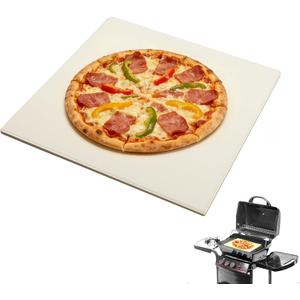 18'' Square Pizza Stone Extra Large Pizza Stone Baking Stone Cordierite Bread Stone for Oven and Grill, Thermal Shock Resistant Cooking Stoneware