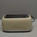 Roter Mond 4 Slice Toaster Retro Stainless Steel Toaster with Bagel, Cancel, Defrost Function and 6 Bread Shade Settings Bread Machine, Long Extra Wide Slots and Removable Crumb Tray, Cream