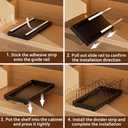 Pull-Out Pots and Pans Organizer, 2 Pack Under Cabinet Pot Lid Holder, Slide Lid Organizers Inside Cabinet, Pot Lid Organizer with 8 Adjustable Dividers & Handle Bracket - Black