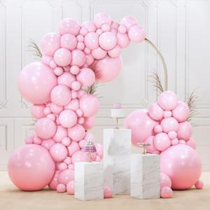 PartyWoo Baby Pink Balloons 145 pcs Different Sizes of 18 12 10 5 Inch Pastel Pale Light Pink Balloons Arch Kit Garland for Baby Shower Gender Reveal Birthday Princess Party Decorations Pink-Q05