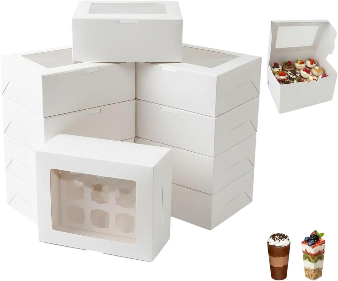 Dessert Shooter Boxes, 10-Pack, Holds 12 Count 3 oz Dessert Shooters