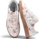 LUCKY STEP Women's Retro Fashion Sneakers Classic Casual Walking Shoes Non Slip Comfort Skate Shoes, US 8