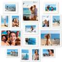 upsimples 19 Pack Picture Frames Collage Wall Decor for Mounting or Tabletop Display, Photo Gallery Frame Set for Family, Multi Sizes Including 8x10, 5x7, 4x6, White