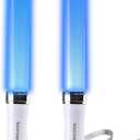 BINWO Reusable LED Glow Sticks(2Pack) with 15 Multicolor, Manual and Automatic Mode, Equipped with AAA Battery Powered LED Sticks, Concert Glowsticks, Raves, Emergency, (15+ Years Old)