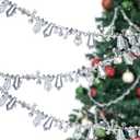 Crystal Garland Strands - Hanging Chandelier Gem Bead Chain - 14mm Clear Octagon Prism Diamond String Decorations for Wedding Party Manzanita Centerpiece Christmas Tree (Acrylic, 33 Feet)