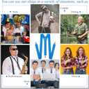 Handepo 6 Pack Y Back Style Unisex Suspenders Adjustable Rainbow Elastic Suspenders with Clip for Pants for Men Women (Elegant Color)