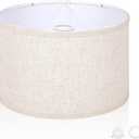 OUTON Drum Lamp Shades for Floor Lamps, 12" Top x 12" Bottom x 9" High, Easy to Assemble, Replacement Linen Lampshades for Table Lamps & Bedside Lamps (1.65" Spider)