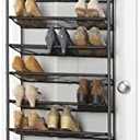 Whitmor 36 Pair Over-The-Door Rack-Gunmetal Gray Shoe Organizer