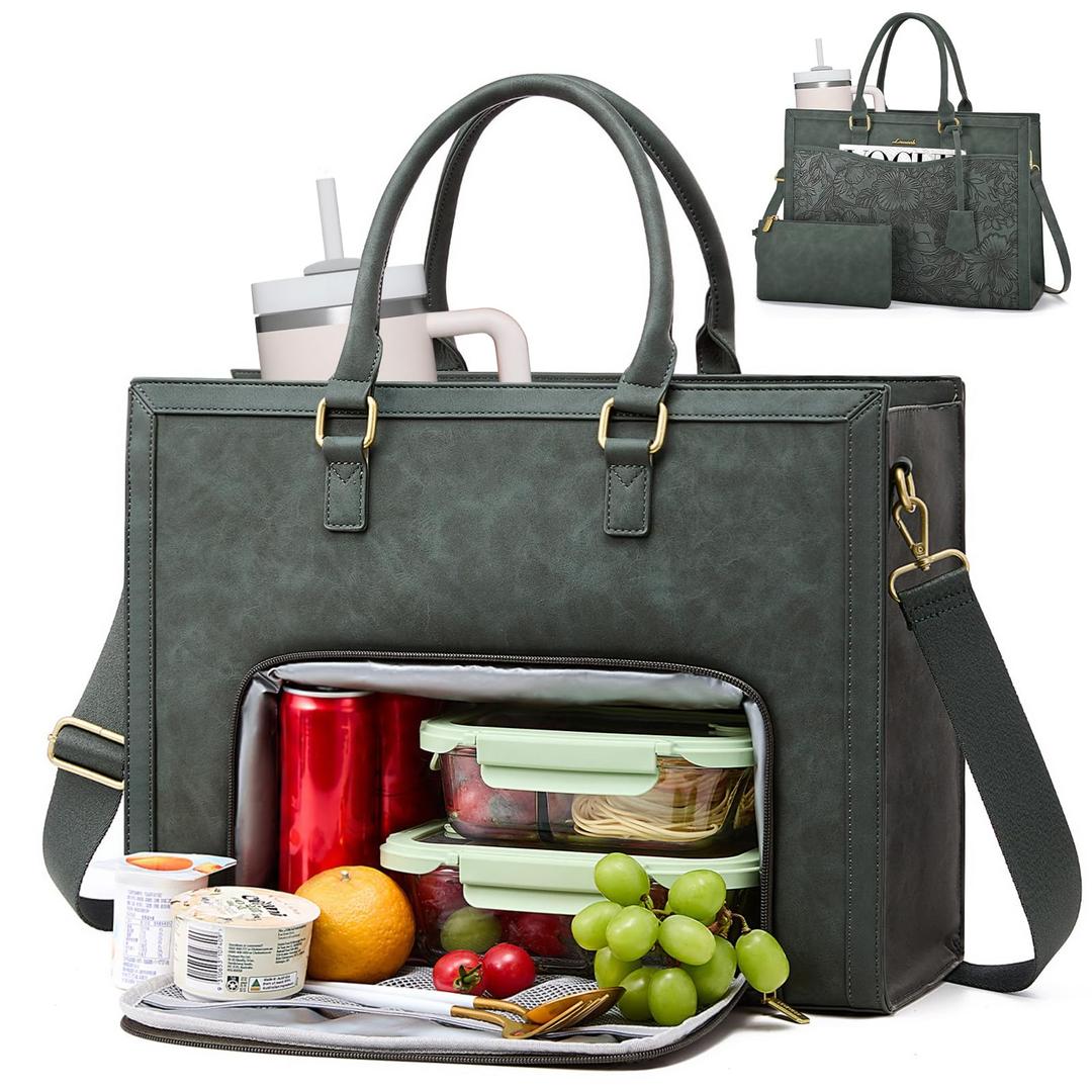 LOVEVOOK Laptop Tote Bag for Women, Large Work Computer Bag with Cup Holder