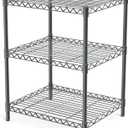 3 Tier Grey Storage Racks and Shelving - Heavy Steel Material Pantry Shelves - Adjustable Storage Shelf Metal Storage Rack Wire, Suitable for Warehouses, Closets, Kitchens 40"x30"x75"