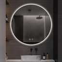 Niccy Round Led Mirror for Bathroom, 30" Circle Frameless Backlit Mirror wiht Light, Anti-Fog, 3 Colors, Waterproof, Memory Function