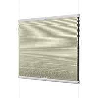 Ventanara® Window Pleated Blind, No Drilling for Gluing, Pleated Blind, Honeycomb Pleated Folding Blind, Tensioned, Includes Premium Adhesive Backings (80 x 130 cm, Beige Honeycomb Room Darkening)