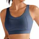 RUNNING GIRL High Impact Sports Bras for Women,Racerback Running Bra Workout Crop Tank Tops Longline Sports Bra Push up, L