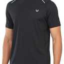 NORTHYARD Men's Athletic Running T-Shirts Workout Lightweight Short Sleeve Performance Shirts Top Tee( Black, Medium)