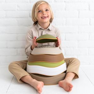 Bouncee Kids Balance Stones - 6 Pack Sensory Stepping Stones Toy Helps Toddler Balance