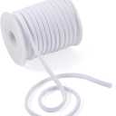 5mm Flat Elastic Nylon Cord Cheriswelry 21.87 Yards Braided Fabric Threads Stretch Beading Strings Chinese Knotting Cord Soft Band Rope for DIY Crafting Sewing Macrame Jewelry Making Navajo White