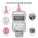 surebaby Travel Toiletry Bag with Hanging Hook (Waterproof, pink)