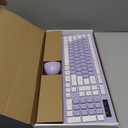 Wireless Keyboard and Mouse Combo, Full-Sized Wireless Keyboard and Adjustable DPI Mouse, 2.4GHz USB Receiver, Silent Keyboard and Mouse for PC, Windows, MAC, Desktop, Laptop (Purple)