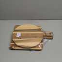 KOLWOVEN Acacia Wood Cutting Board 2 Pack with Handle, Wooden Charcuterie Board Large Paddle Carving Chopping Board Set, Serving Tray for Cheese Meat Fruit Pizza Bread Baking