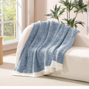 WRENSONGE Throw Blanket Cationic Dyeing Blue Soft Cozy Fluffy Warm Hand Made Throw Blankets for Couch, Sofa, Chair, Bed, Camping, Picnic, Travel Lightweight Bed Blanket - 50"*60"