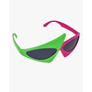 Vaulted Skulls & Co Triangle Sunglasses | Retro 80s Sunglasses | Asymmetric Sunglasses | Bright Neon Sunglasses