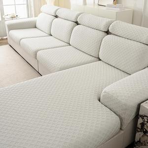 Couch Cushion Covers for Sectional Sofa, Stretch Sectional Couch Covers L Shape, Sofa Cushion Cover Washable, Soft Seat Slipcovers for Pets(Cushion Cover,Light Grey)