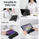 SMARTDEVIL Y-Fold Case for iPad Air 11 inch (M3/M2) 2025/2024 with Pencil Holder, Y-fold & Trifold Stand Cover with Slim Stand Hard Back Shell, Auto Wake/Sleep, Black