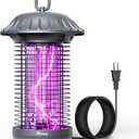 Buzbug LED Bug Zapper Indoor Outdoor, 10 Years Lifespan, 6.5ft Power Cord, IPX4 Waterproof, High-Voltage, Mosquito Zapper, Fruit Fly Mosquito Moth Gnat Trap Killer Zapper -MO008C (Pewter)