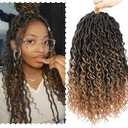 SamBraid Goddess Locs Crochet Hair 14 Inch, 8 Packs New Goddess Faux Locs Crochet Hair for Black Women, River Hair with Curly Ends (14Inch, 27#, 8Packs)