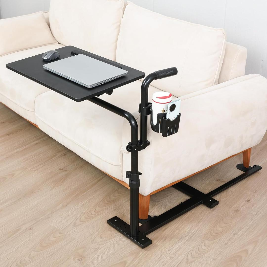 23.6"*15.7" Tray Table, 360 Swivel Table for Recliner, tv Tray with Ergonomic Stand Assist Safety Individually Adjustable Handle, Laptop Desk for Couch, Sofa and Recliner