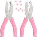 Jeemiter 2 Pack 1/4 Inch Star Shaped Metal Single Handheld Hole Paper Punch Punchers with Soft-Handled for Tags Clothing Ticket
