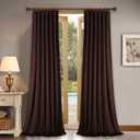 StangH Brown Velvet Curtains 132 inches Long, Back Tab Thermal Insulated Light Blocking Drapes for Bedroom, Elegant Curtain Panels for Cozy Living Rooms/Villa, W52 x L132, 2 Panels