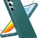 FNTCASE for Samsung Galaxy S25 Case: Dual Layer Heavy Duty Cell Phone Protective Cover Shockproof Rugged with Non-Slip Textured - Military Drop Protection Bumper Tough - 2025, 6.2 inch (Green)