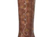 J's.o.l.e Women's Knee High Cowboy Boots Wide Calf Snip Toe Fashion Western Cowgirl Boots, Size 40