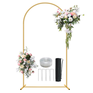 Metal Arch Backdrop Stand 7.2FT Gold Wedding Balloon Arched Backdrop Stand Square Arch Frame for Birthday Valentines Day Party Bridal Baby Shower Ceremony Decoration
