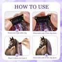 22Pcs Horse Costume, Unicorn Horn, Pony Bling Hair Accessory Set, Horses Tail Extension with Mini Clip, Pony Tinsel Rose Flower Vine for Real Horse Birthday Party Decor