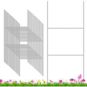 25 Pack Yard Sign Stakes, 24x10 Metal H-Stakes for Real Estate, Custom DIY Outdoor Signs