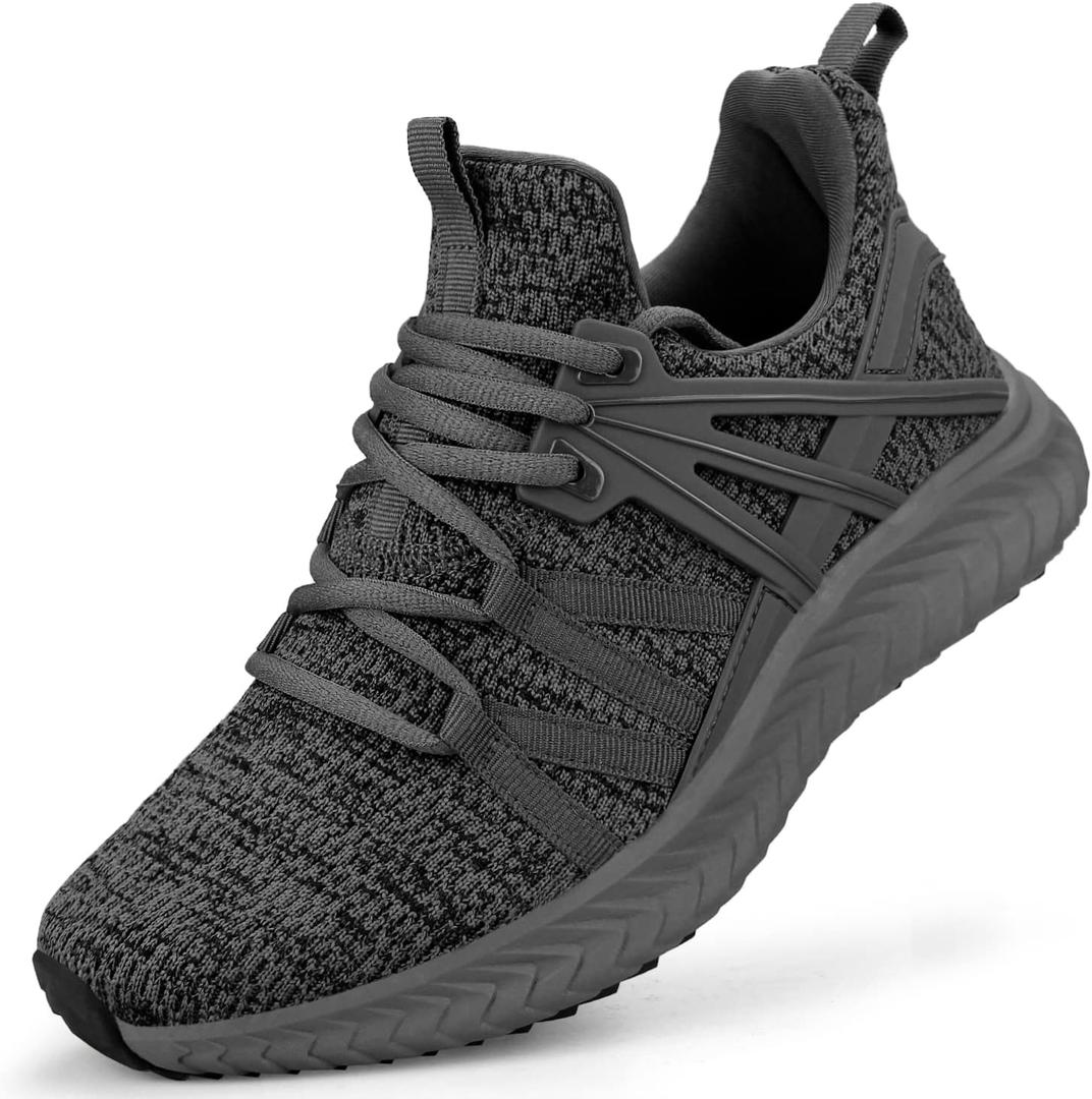 Abboos Sport Running Shoes for Women Mesh Breathable Gym Sneakers Trail Runners Fashion Sneakers Dark Grey Size 7