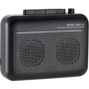 Portable Cassette Player Recorder with Bluetooth Transmitter, Small Cassette Tape Player with Headphone Jack, Build-in Speaker, Microphone Jack, Powered by AC Adapter or AA Battery- Black