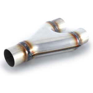 Exhaust Y pipe 3" Inlet 2.25" Outlet Exhaust Tip 409 Stainless Steel Exhaust Adapter Connector 12" Overall Length for Car Truck