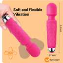 Handheld Massager,Power Wand Wireless Rechargeable Vibrating Massager, Body Massaging for Woman and Back Neck Muscle Aches (Pink)