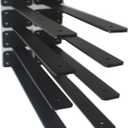 8 Pack - 14 inch Black Hidden L Shelf Bracket (1/5 Inch Thicked) Iron Floating Shelf Brackets Rustic Industrial Metal Brackets for Shelf Support