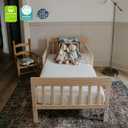 Dream On Me Finn Toddler Bed, Low Floor Wooden Bed, Side Safety Bed Rails, GREENGUARD Gold & BSA Certified, Non-Toxic Paint Finish, New Zealand Pinewood, up to 50 lbs - Vintage White Oak