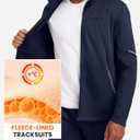 TBMPOY Men's Tracksuits Fleece Lined Sweatsuits 2 Piece Set Outfits Warm up Athletic Sports Casual Full Zip Jogging Suit (Blue, L)