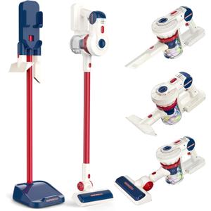 Kids Vacuum That Really Works - Realistic 3-in-1 Vacuum Cleaner Toy for Toddler Cordless Home Cleaning Toy, Housekeeping Keeping for Children Age 3 4 5 6 Years Old Present for Boy Girl Birthday