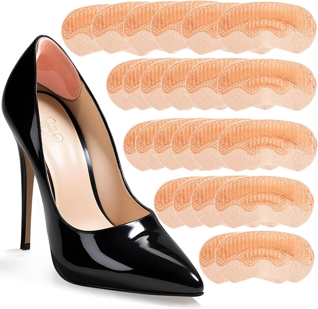 Heel Grips Pads for Loose Shoes - Welnove 12-Pair Heel Inserts Back of Heel Protect, Heel Inserts Blisters Pain, Rubbing, Prevent Slip, Fit Shoes, Boots, Sandals, High Heels, Men Women, Incarnadine
