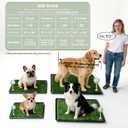 HQ4US 4LEGS Dog Grass Pad with Tray Medium 3121, Dog Litter Box with Odor Free Artificial Grass Pee Pads for Dogs Potty Tray with Hemmed Edge, Realistic for Indoor Balcony